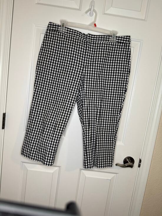 Chaps Pants - Chaps Cropped Black White Gingham Cotton Pants Preppy Summer Vacation 12 Petite